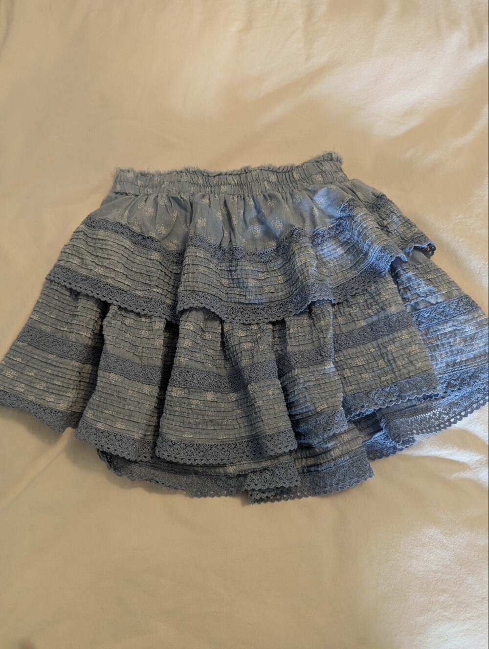 Aerie Chambray Layered Mini Skirt